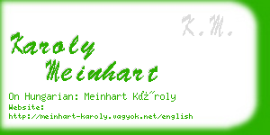 karoly meinhart business card